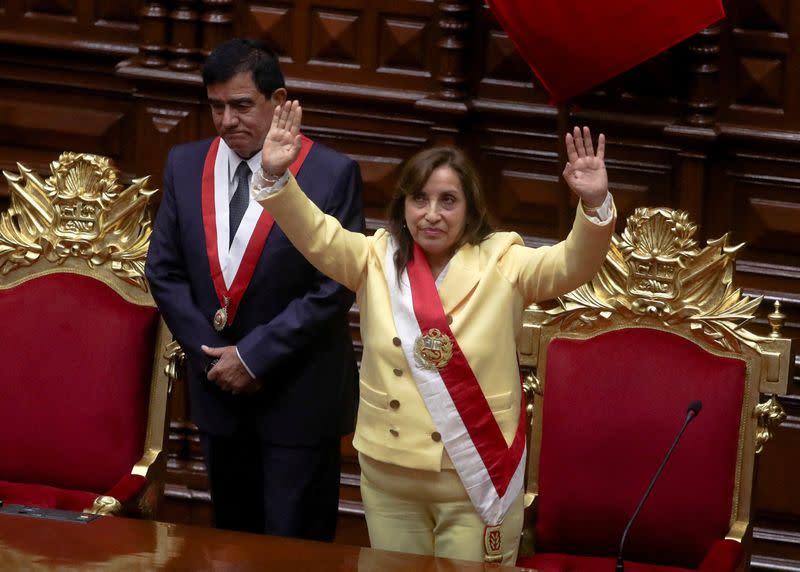 Peruvian Vice President Boluarte's swearing-in after Congress approved removal of President Castillo, in Lima