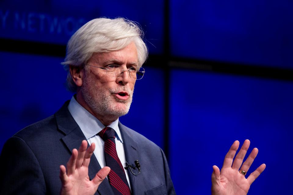 Candidate for mayor of Des Moines Jack Hatch participates in a debate on Sunday, Oct. 20, 2019, at Franklin Junior High in Des Moines. The debate was hosted by the Asian & Latino Coalition, The Des Moines Register and KCCI-TV. 