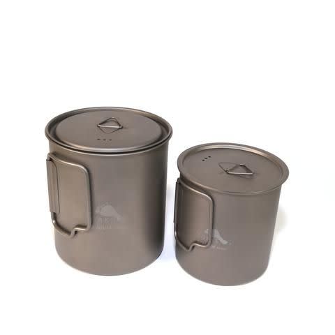 4) Titanium 750ml Pot and 450ml Cup Combo Set