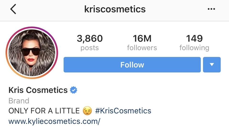 Kylie Jenner's mother took over Kylie Cosmetics social media accounts to tease her new makeup products.