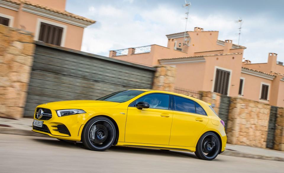 <p>The braking system is more powerful than on the standard A-class, on par with the current A45.</p>