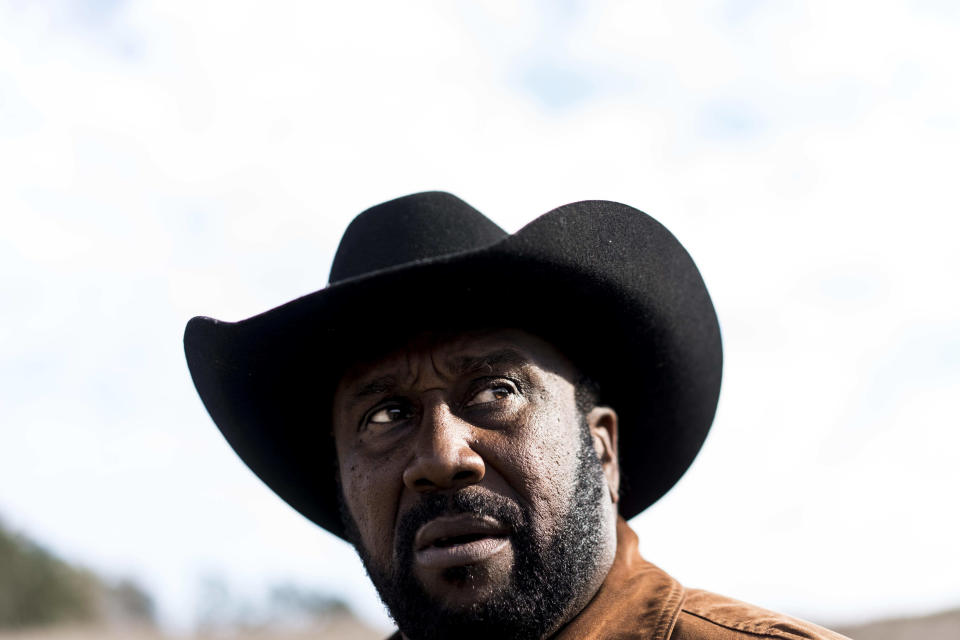 BASKERVILLE, VIRGINIA - JANUARY 8: On day 18 of the partial government shutdown, fourth generation crop farmer John Boyd, and president of the Black Farmer's Association, checks the condition of a soybean field for harvesting  in Baskerville, Virginia on Tuesday January 8, 2019. Because of the government shutdown Boyd has not received his soybean subsidies, Boyd also grows soybeans,  which where supposed give him crucial cash for to run his farm business during the slow months of January and February.  (Photo by Melina Mara/The Washington Post via Getty Images)