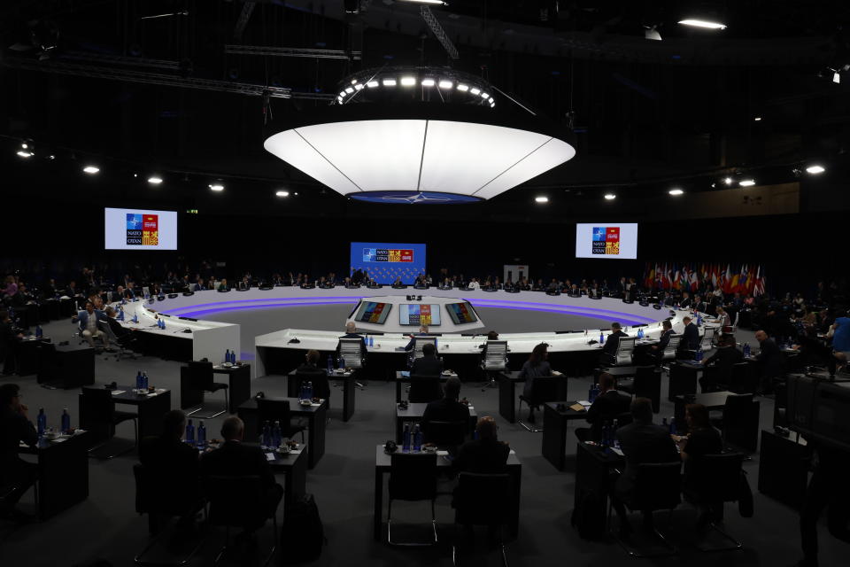 Archivo - Vista general de la Sesión del Consejo del Atlántico Norte con otros jefes de Estado en la cumbre de la OTAN en el centro de convenciones IFEMA en Madrid, el 30 de junio de 2022. (Jonathan Ernst/Foto de Pool vía AP, Archivo)