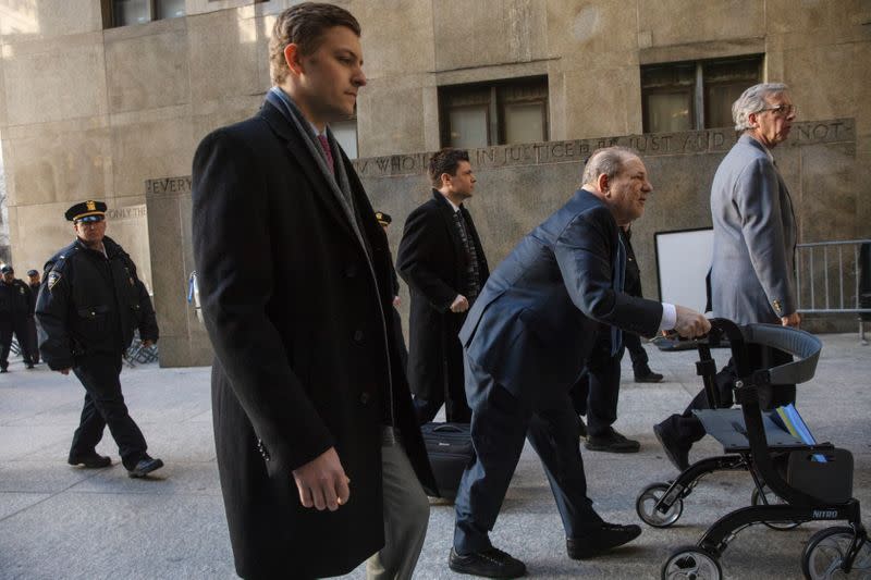 Harvey Weinstein arrives at New York Criminal Court for another day of jury deliberations in his sexual assault trial in the Manhattan borough of New York City