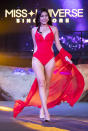 Lynette Chua competing in the swimwear segment during the 2019 Miss Universe Singapore at Zouk.