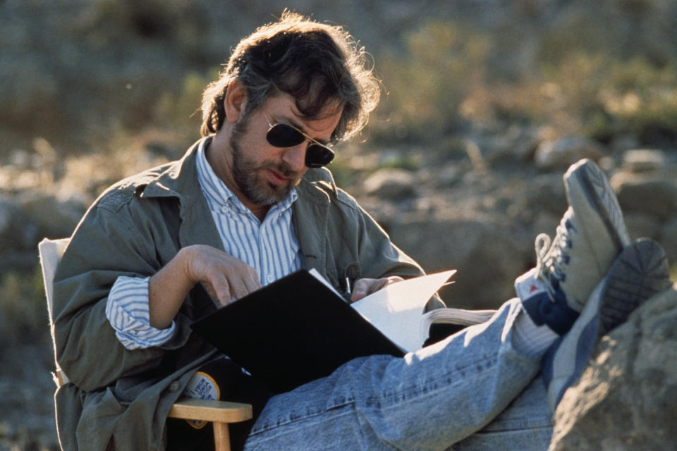 Director Steven Spielberg on the set of his film Indiana Jones and the Last Crusade. (Photo by Murray Close/Sygma/Sygma via Getty Images)