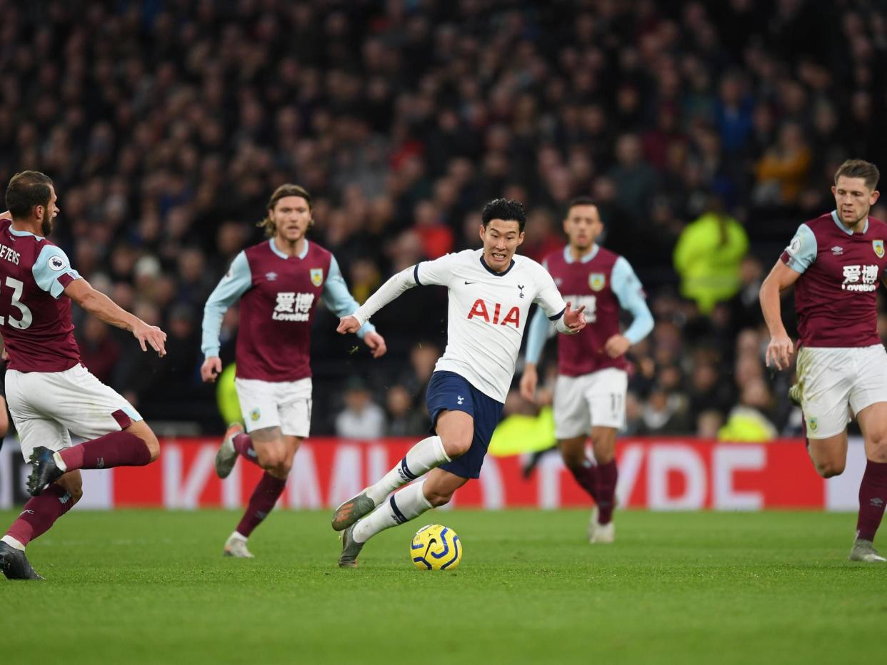 Son Heung-Min storms past Burnley players to score for Tottenham: Getty Images