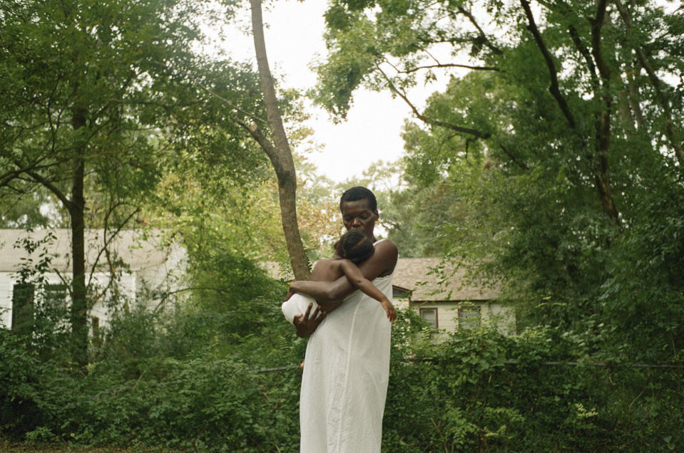 This image released by A24 shows Sheila Atim in a scene from "All Dirt Roads Taste of Salt." (A24 via AP)