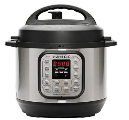 Get the <a href="https://amzn.to/393Fdqj" target="_blank" rel="noopener noreferrer">Instant Pot Duo Mini 7-in-1 Electric Pressure Cooker (3-quart) on sale for $60</a> (normally $80) on Amazon. This Instant Pot Duo Mini 7-in-1 pressure cooker (3-quart) serves one to two people. It's also the perfect size for keeping dips and appetizers warm during a party.