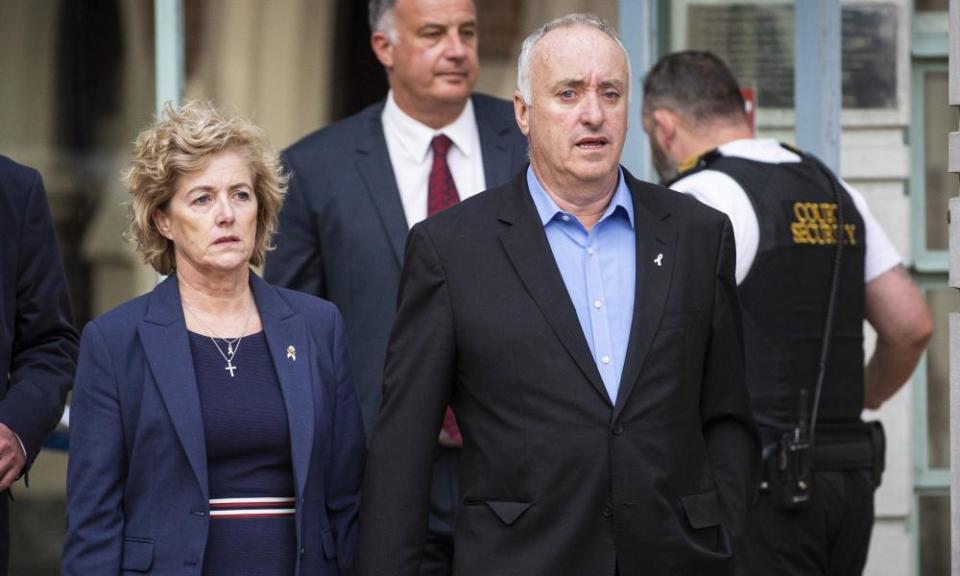 Gillian and David Millane leave the high court in Auckland.