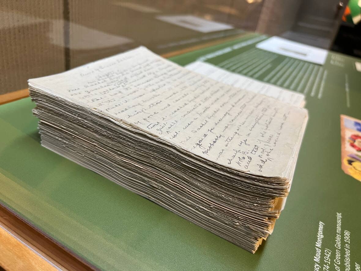 The original Anne of Green Gables manuscript is typically displayed only a few pages at a time, but it will now be entirely accessible online. (Stacey Janzer/CBC - image credit)