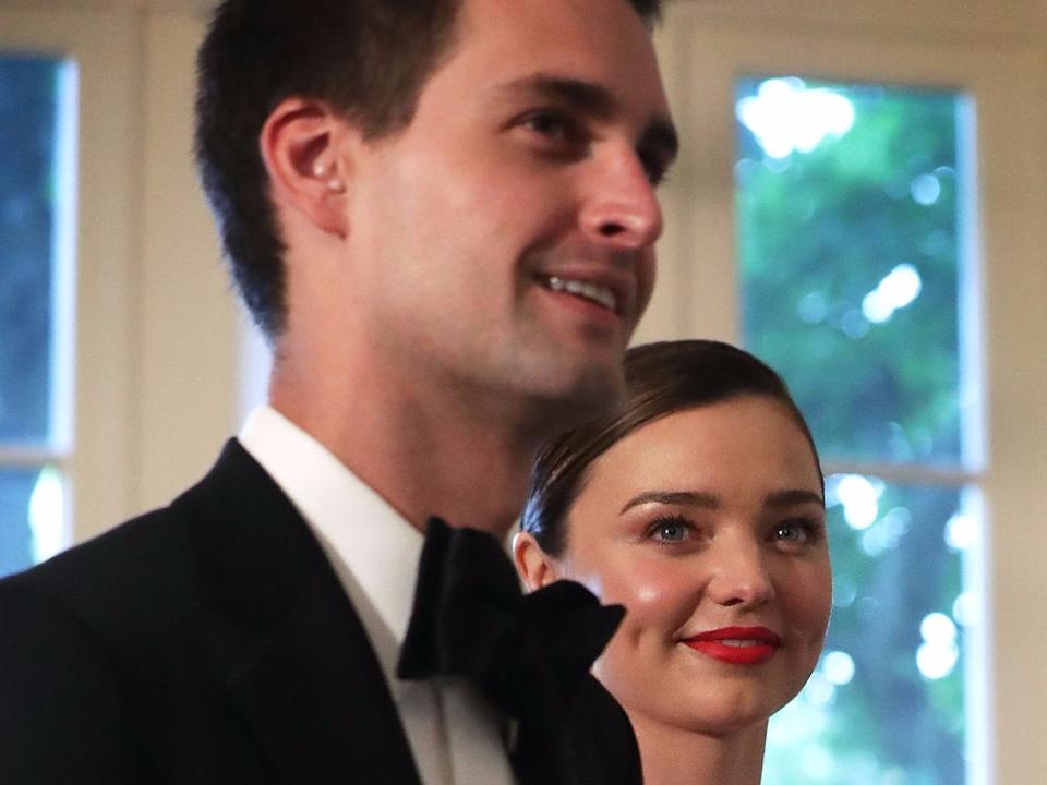 Evan Spiegel and Miranda Kerr