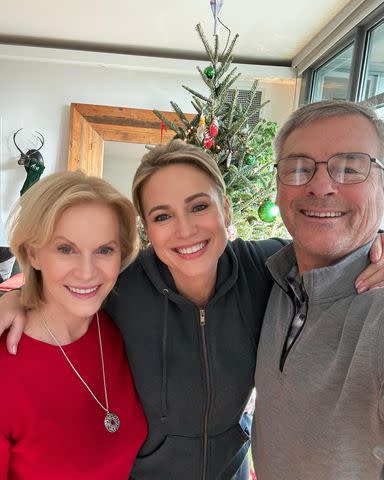 <p>Amy Robach/Instagram</p> Joan Robach (left), Amy Robach (middle) and Mike Robach (right)