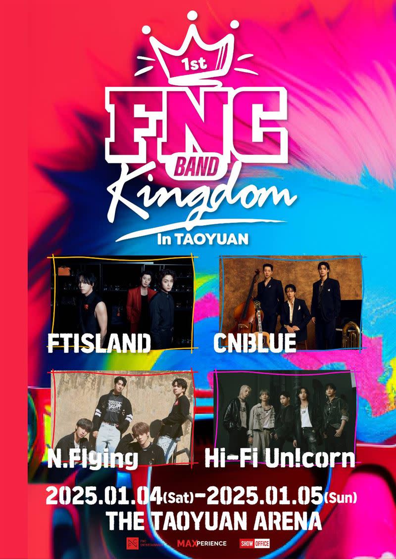 「FNC BAND KINGDOM」家族演唱會將於1月4日、5日開唱。（圖／SHOW Office）