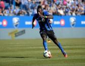 Apr 30, 2016; Montreal, Quebec, CAN; Montreal Impact forward Dominic Oduro (7) plays the ball during the first half against the Colorado Rapids at Stade Saputo. Mandatory Credit: Eric Bolte-USA TODAY Sports