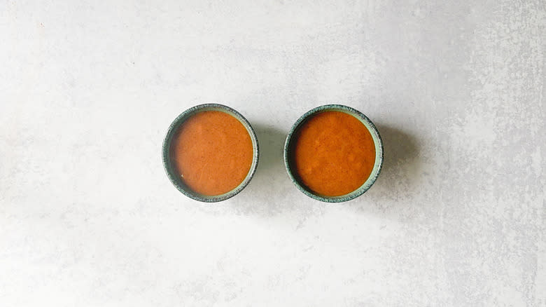 two small bowls of sauce