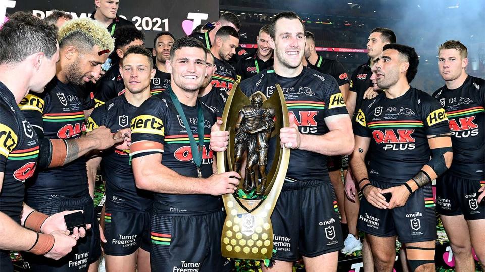 The Penrith Panthers (pictured) celebrating after winning the 2021 NRL grand final.