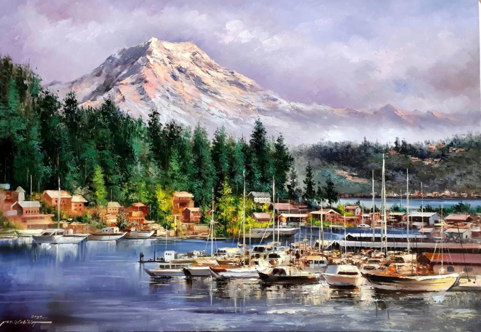 Abdul painted a portrait of Gig Harbor. Courtesy photo