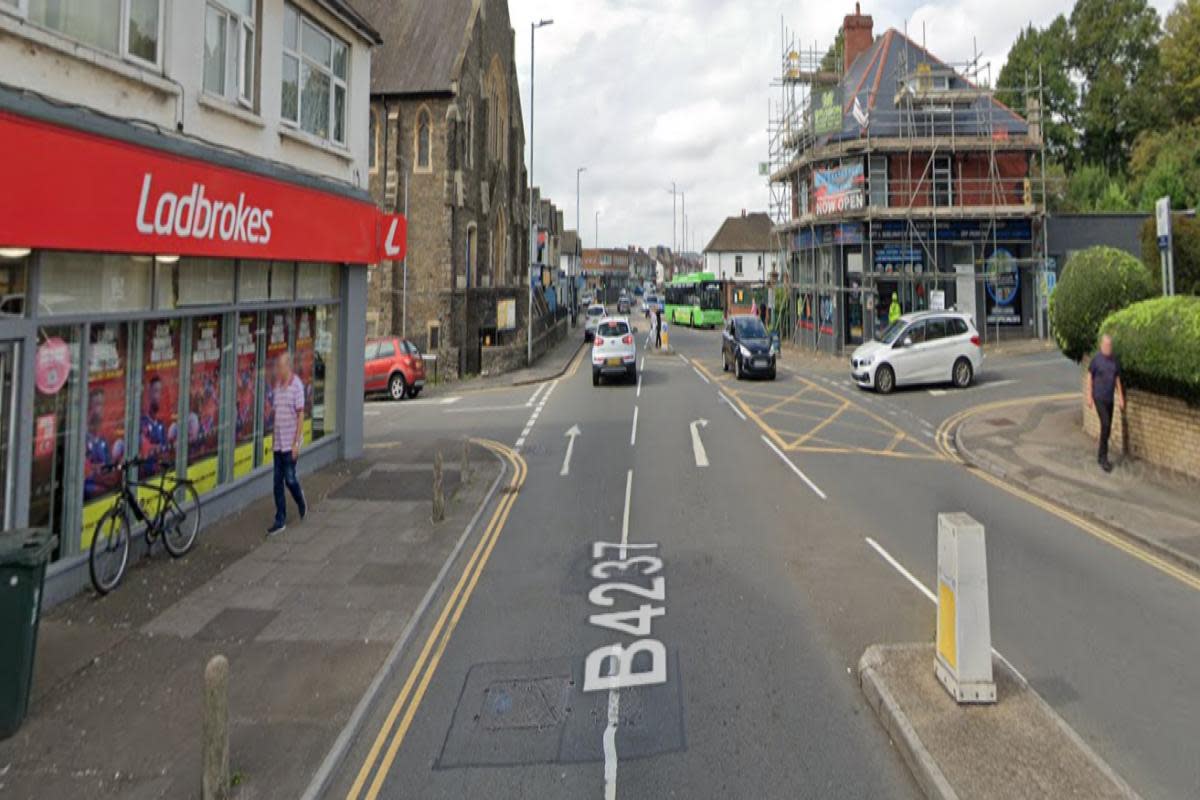 A motorcyclist is in hospital after a crash with a car on Chepstow Road near Ladbrokes <i>(Image: Google)</i>