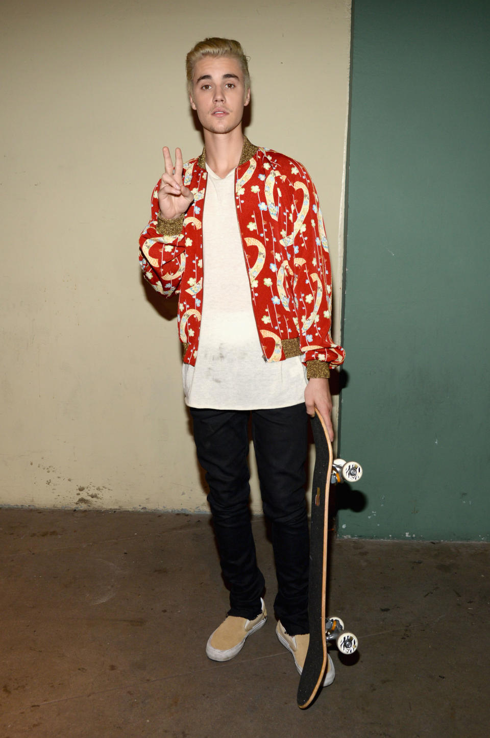 <p>Justin Bieber in Saint Laurent</p>