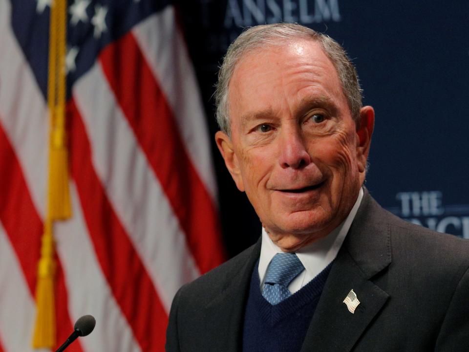 Former New York City Mayor and possible 2020 Democratic presidential candidate Michael Bloomberg speaks at the Institute of Politics at Saint Anselm College in Manchester, New Hampshire, U.S., January 29, 2019.   REUTERS/Brian Snyder