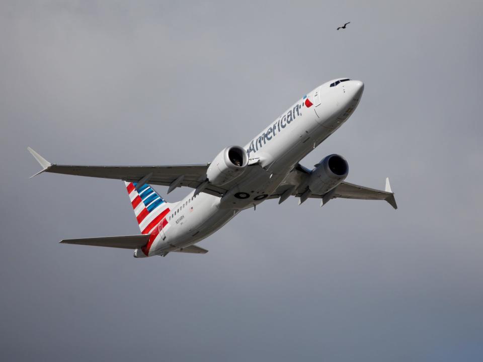 First commercial Boeing 737 MAX flight in the US since its grounding, flown by American Airlines.