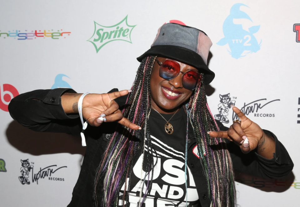 Gangsta Boo poses for a photo at the Coi Leray album release party on April 07, 2022 in West Hollywood, California.