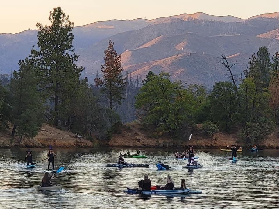 About 40 people wore their most elegant or wackiest witch costumes and paddled their kayaks, canoes, surfboards and paddle boards at the 2021 Whiskeytown Witch's Paddle on Whiskeytown Lake.