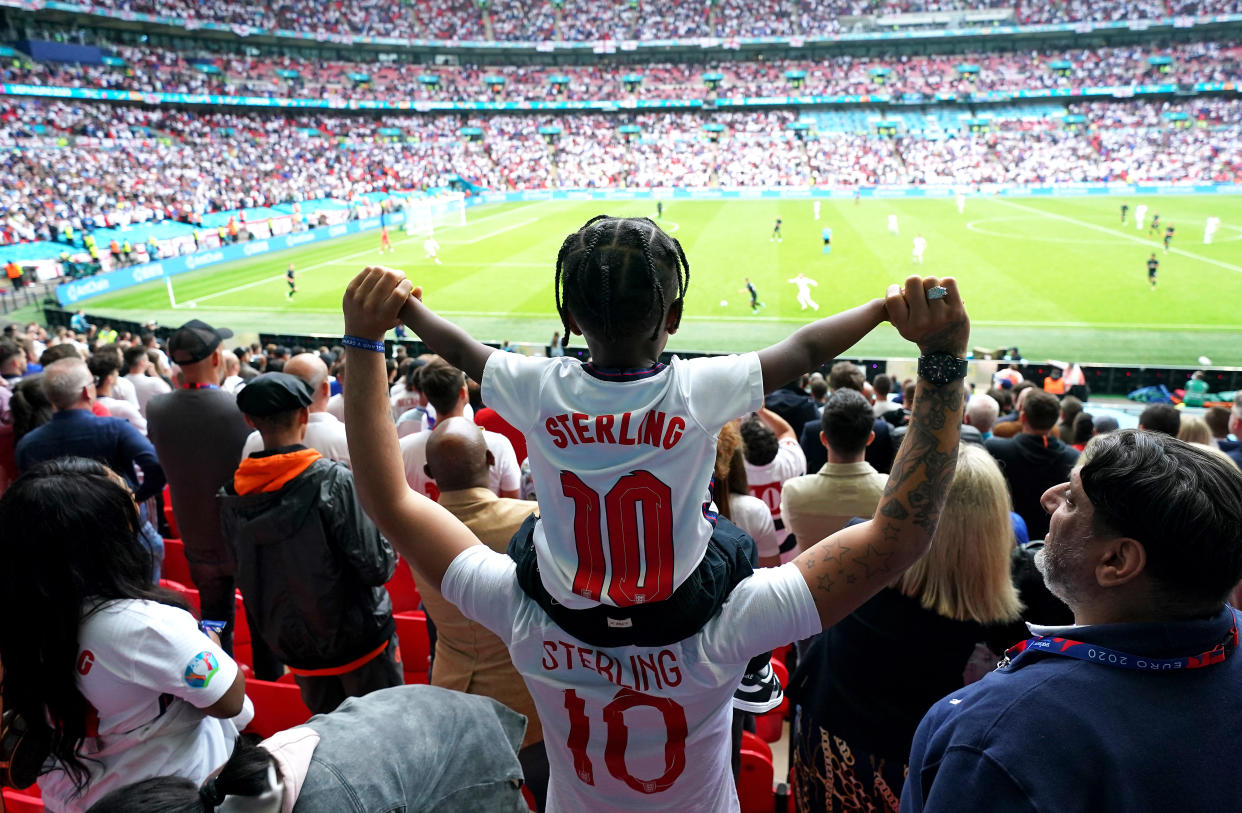 Just over 40,000 fans were allowed to attend the England vs Germany game. (PA)