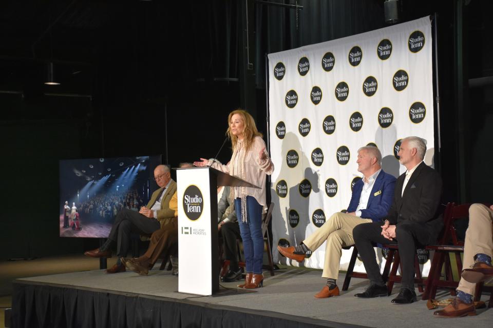 Kathie Lee Gifford speaks at the announcement of Studio Tenn moving to The Factory at Franklin on Feb. 7. The move will include a new theater at The Factory.