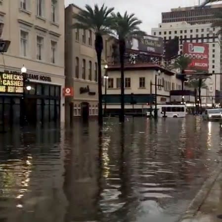 A flooded area is seen in New Orleans, Louisiana