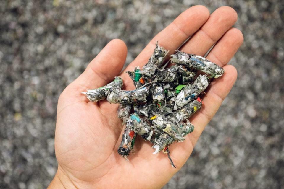 Plastic waste is first turned into pellets before it is heated and converted into oil at the Ashley, Indiana facility.