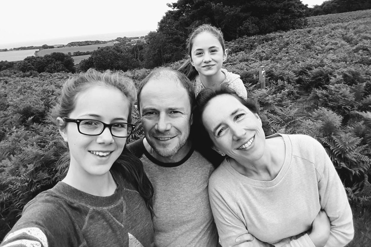 Phil Newby with wife Charlotte and their teenage daughters: Phil Newby