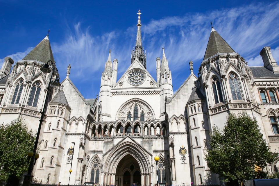 LONDON, UNITED KINGDOM - 2019/09/13: An exterior view of the Royal Courts of Justice in London.  The Royal Courts of Justice, commonly called the Law Courts, is a court building in London which the High Court and Court of Appeal of England and Wales. The High Court also sits on circuit and in other major cities. (Photo by Dinendra Haria/SOPA Images/LightRocket via Getty Images)
