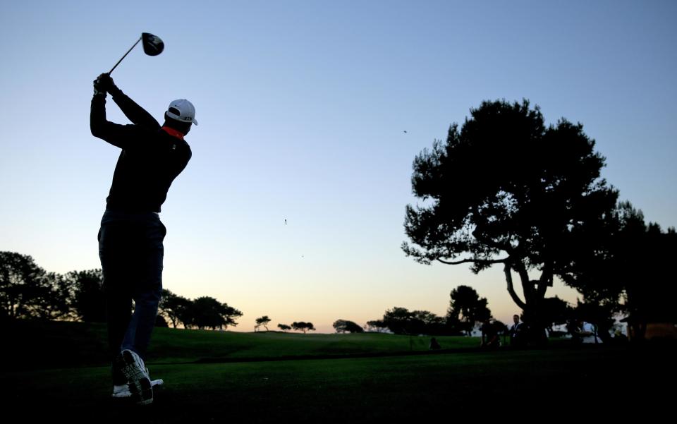 Tiger Woods tees off on the second hole during the pro-am at the Farmers Insurance Open golf tournament at Torrey Pines Golf Course on Wednesday, Jan. 22, 2014, in San Diego. (AP Photo/Chris Carlson)