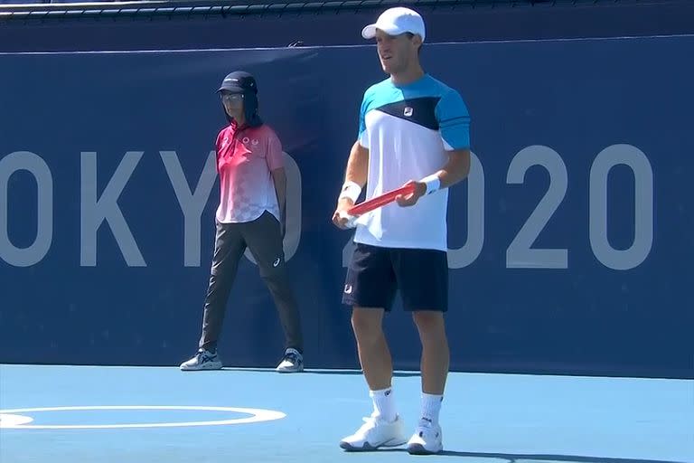 Diego Schwartzman y su encuentro frente al checo Machac en Tokio 2020.