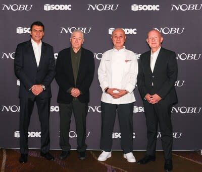 Ayman Amer, General Manager for Sodic, Robert De Niro, Nobu Hospitality Co-Founder, Nobu Matsuhisa, Nobu Hospitality Co-Founder, Trevor Horwell, CEO Nobu Hospitality