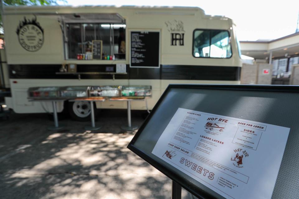 On most weekends you will find the Hot Rye Food Truck outside of Cotton and Rye on Habersham Street.