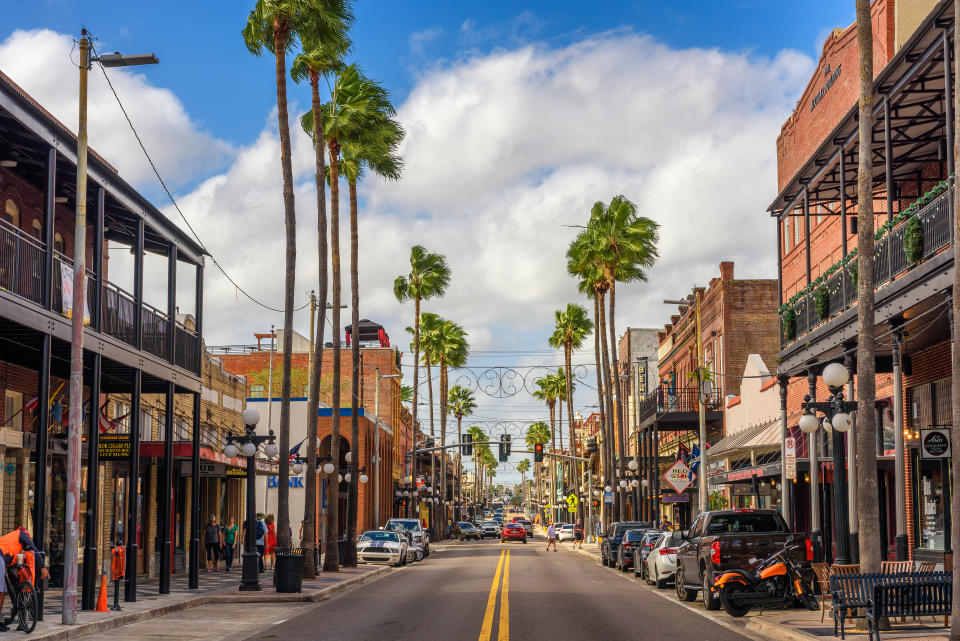 Famous 7th Avenue in the Historic Ybor City of Tampa, Florida, now designated as a National Historic Landmark District, on January 11, 2020. (Getty Images)