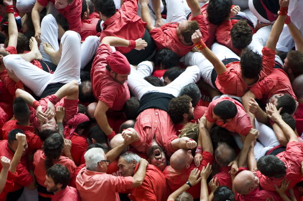 Human Towers Are Built In The 24th Tarragona Castells Competition