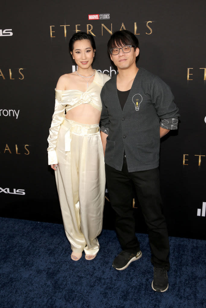 Meng'er and Yung on the Eternals red carpet together