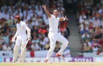 Cricket - West Indies v England - Third Test - Kensington Oval, Barbados - 3/5/15 England's Chris Jordan appeals unsuccessfully for the wicket of West Indies' Shai Hope Action Images via Reuters / Jason O'Brien