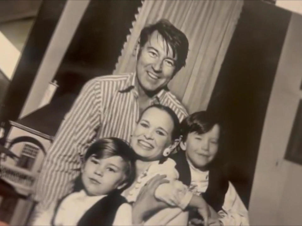 A family photo of a young Anderson Cooper with his father, Wyatt; brother Carter; and mother, Gloria Vanderbilt.  / Credit: CBS News