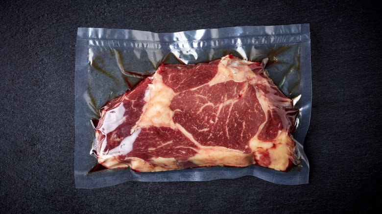 vacuum sealed beef steak