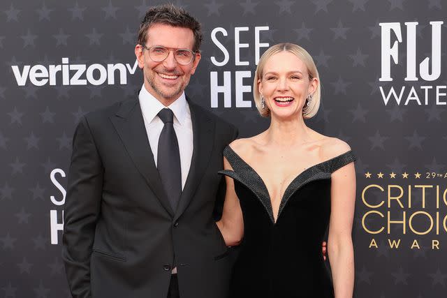 <p>Christopher Polk/WWD via Getty Images</p> Bradley Cooper and Carey Mulligan, January 2024