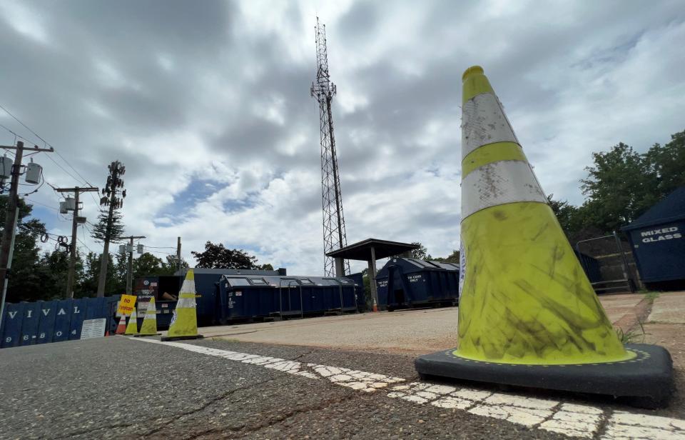 Cell tower at public works yard, looking south.