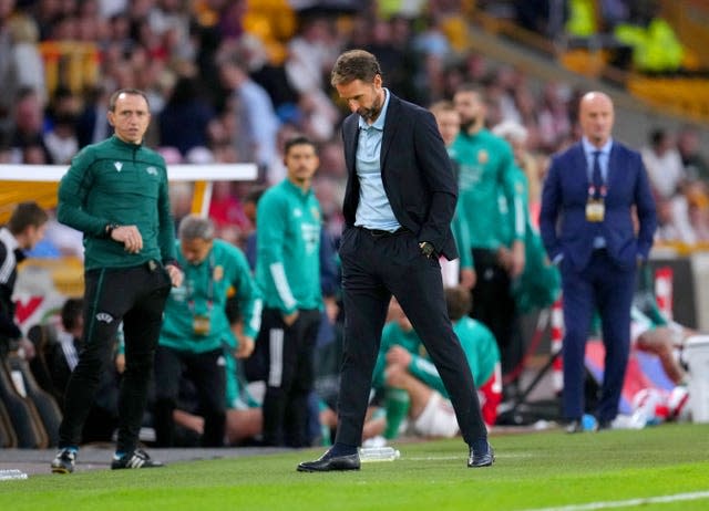 England manager Gareth Southgate appears dejected during the Nations League defeat to Hungary