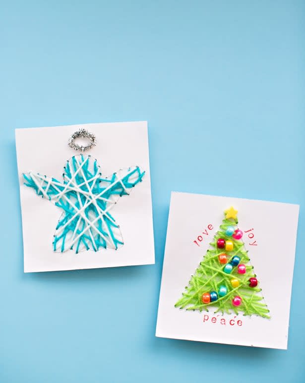 string art christmas cards (Hello Wonderful)