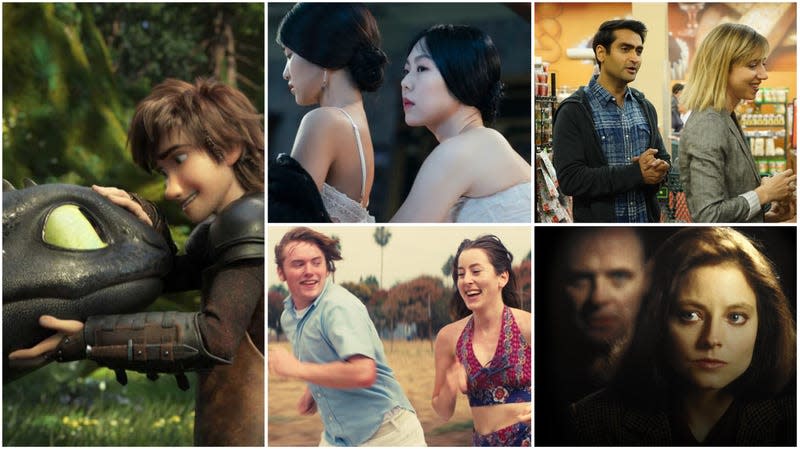 (Clockwise from top left:) How To Train Your Dragon (Universal Entertainment), The Handmaiden (Magnolia), The Big Sick (Nicole Rivelli), The Silence Of The Lambs (Amazon Prime Video screenshot), Licorice Pizza (MGM)