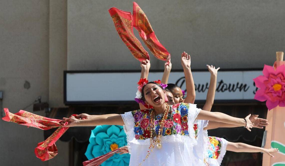 Central East Danzantes de Tláloc performed dances from Yucatán during the Sept. 17, 2022 Fiestas Patrias celebration in downtown Fresno.